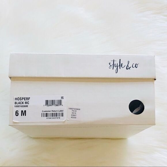 New in Box Style & Co. Hosper Black Suede Open Toe Cut out, Size 6 - Picture 6 of 6